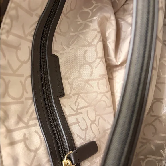 Calvin Klein Dark Brown Monogram Shoulder Bag - Picture 6 of 8